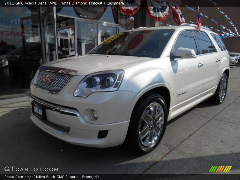 White Diamond Tintcoat / Cashmere 2011 GMC Acadia Denali AWD