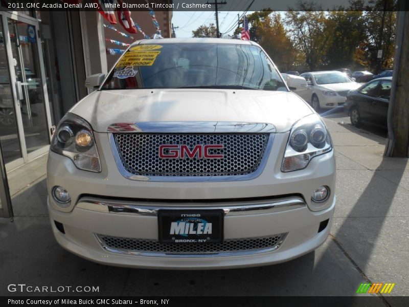 White Diamond Tintcoat / Cashmere 2011 GMC Acadia Denali AWD
