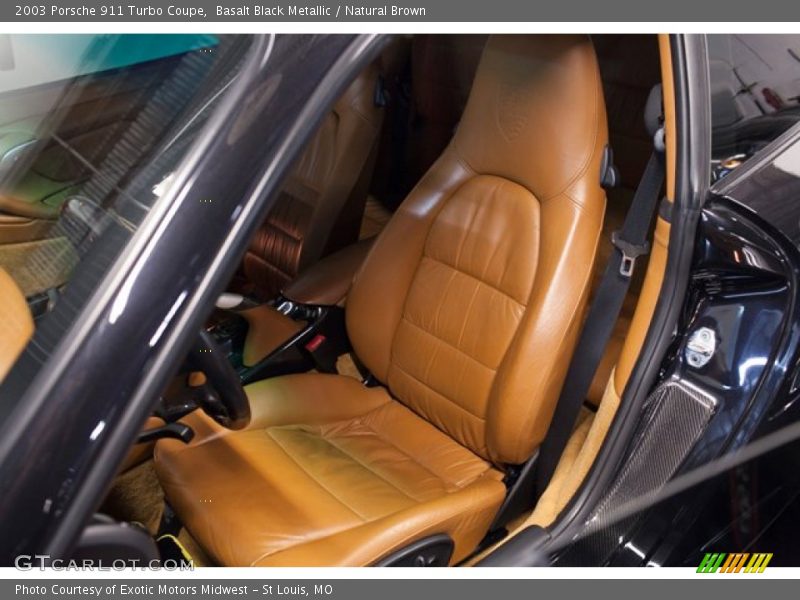 Basalt Black Metallic / Natural Brown 2003 Porsche 911 Turbo Coupe