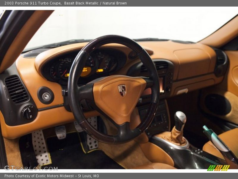 Basalt Black Metallic / Natural Brown 2003 Porsche 911 Turbo Coupe