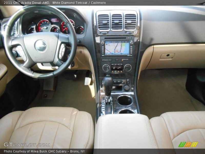 White Diamond Tintcoat / Cashmere 2011 GMC Acadia Denali AWD