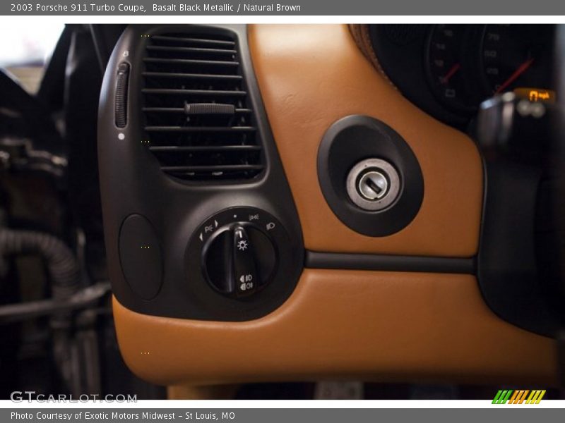 Basalt Black Metallic / Natural Brown 2003 Porsche 911 Turbo Coupe