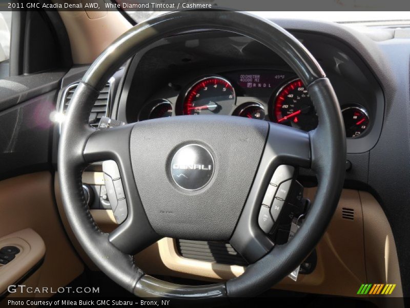 White Diamond Tintcoat / Cashmere 2011 GMC Acadia Denali AWD