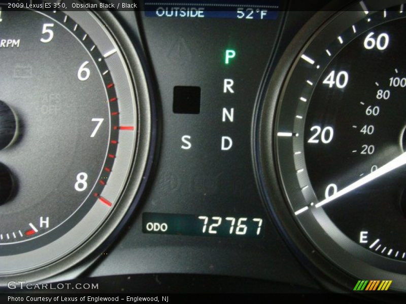 Obsidian Black / Black 2009 Lexus ES 350