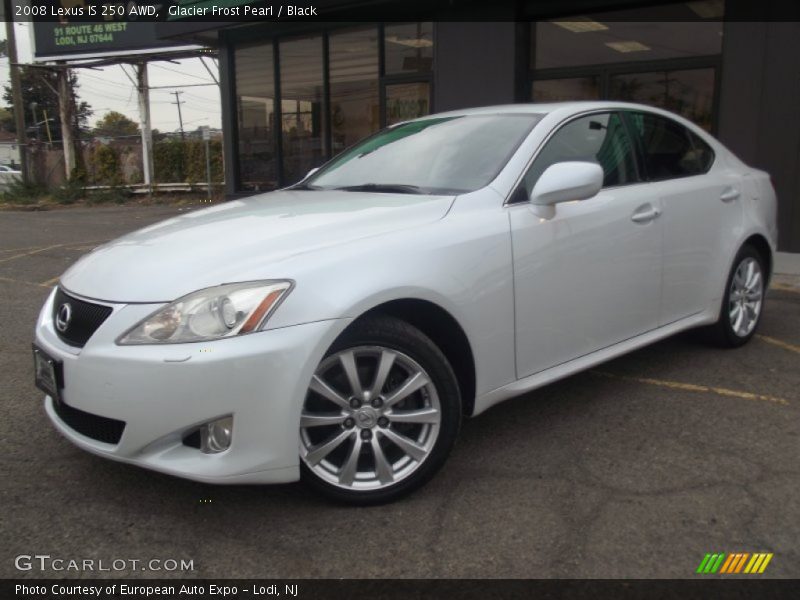 Glacier Frost Pearl / Black 2008 Lexus IS 250 AWD