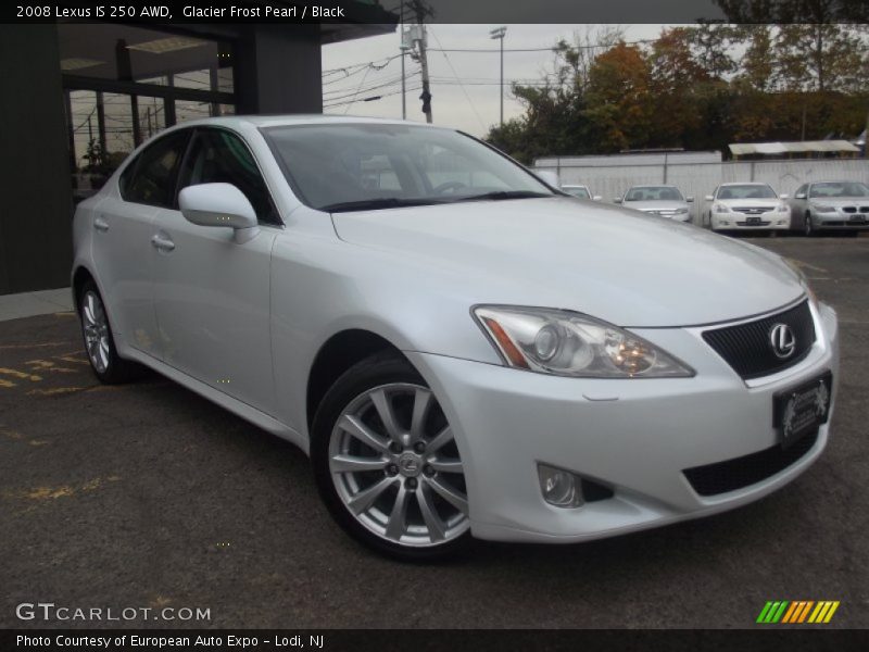 Glacier Frost Pearl / Black 2008 Lexus IS 250 AWD