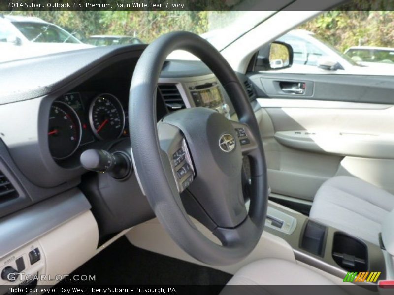 Satin White Pearl / Ivory 2014 Subaru Outback 2.5i Premium