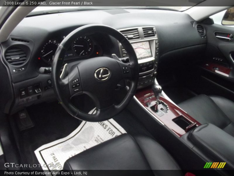 Glacier Frost Pearl / Black 2008 Lexus IS 250 AWD
