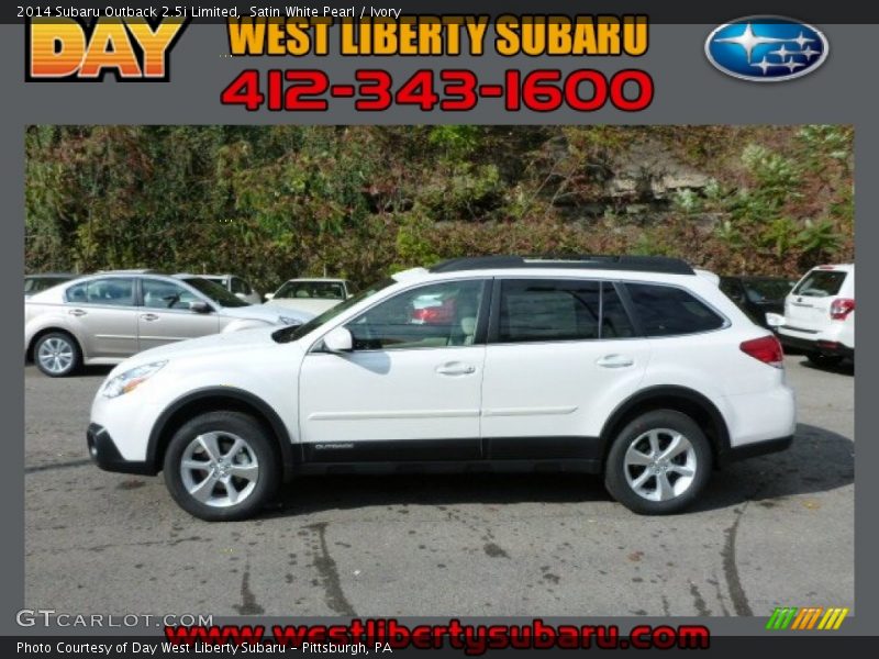 Satin White Pearl / Ivory 2014 Subaru Outback 2.5i Limited