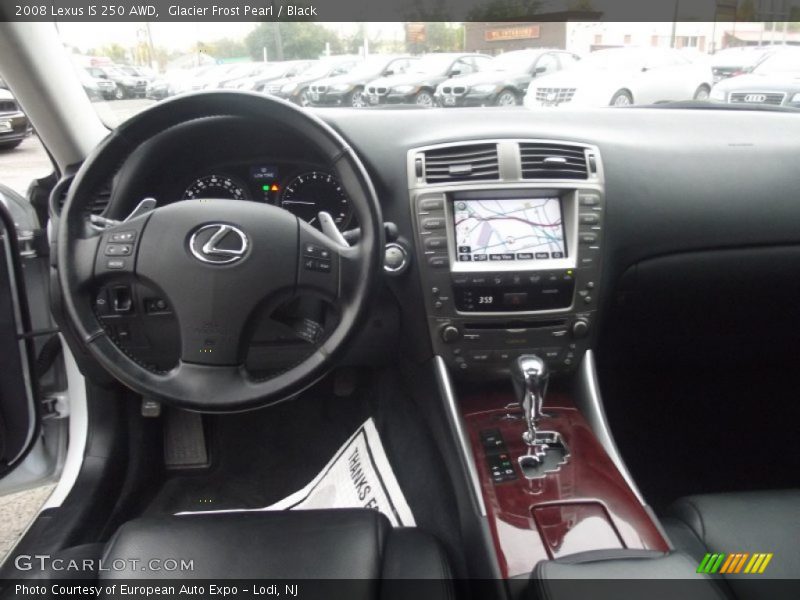 Glacier Frost Pearl / Black 2008 Lexus IS 250 AWD