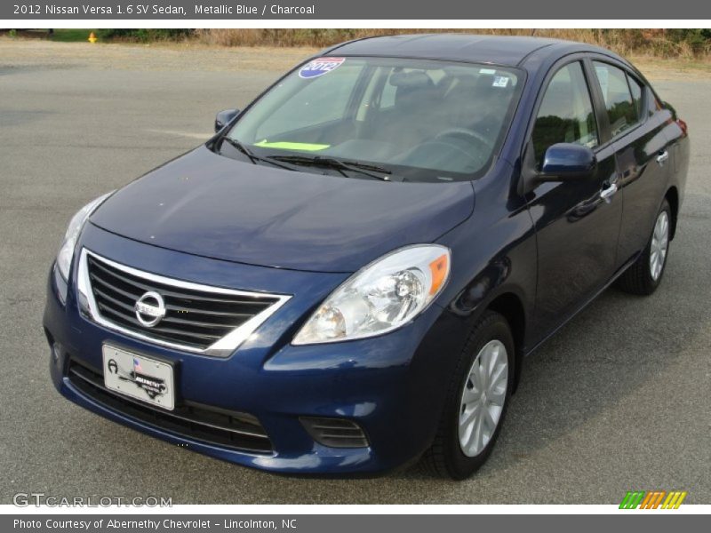 Metallic Blue / Charcoal 2012 Nissan Versa 1.6 SV Sedan