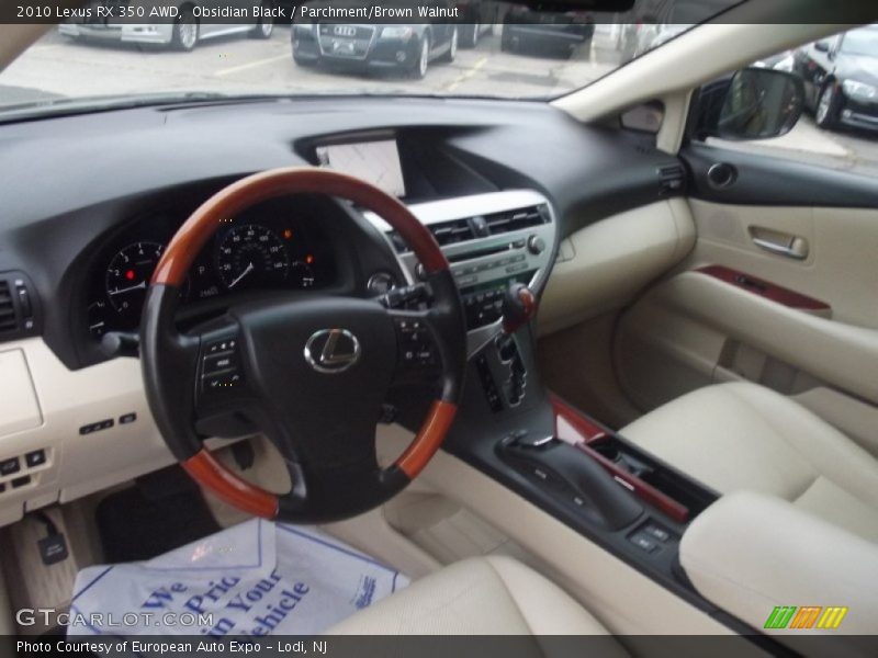 Obsidian Black / Parchment/Brown Walnut 2010 Lexus RX 350 AWD