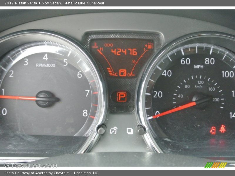 Metallic Blue / Charcoal 2012 Nissan Versa 1.6 SV Sedan