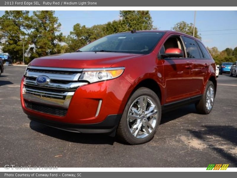 Ruby Red / Medium Light Stone 2013 Ford Edge SEL