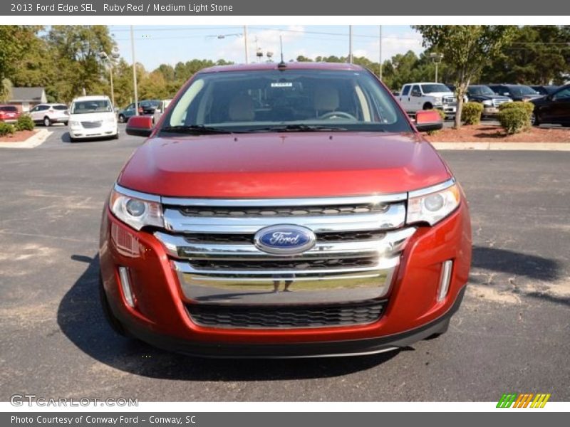 Ruby Red / Medium Light Stone 2013 Ford Edge SEL