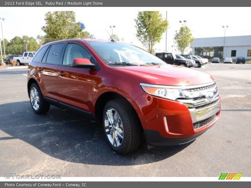 Ruby Red / Medium Light Stone 2013 Ford Edge SEL