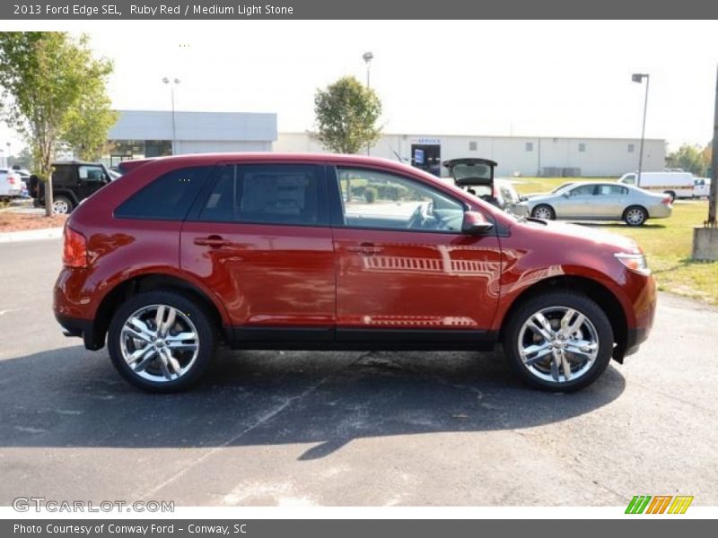 Ruby Red / Medium Light Stone 2013 Ford Edge SEL