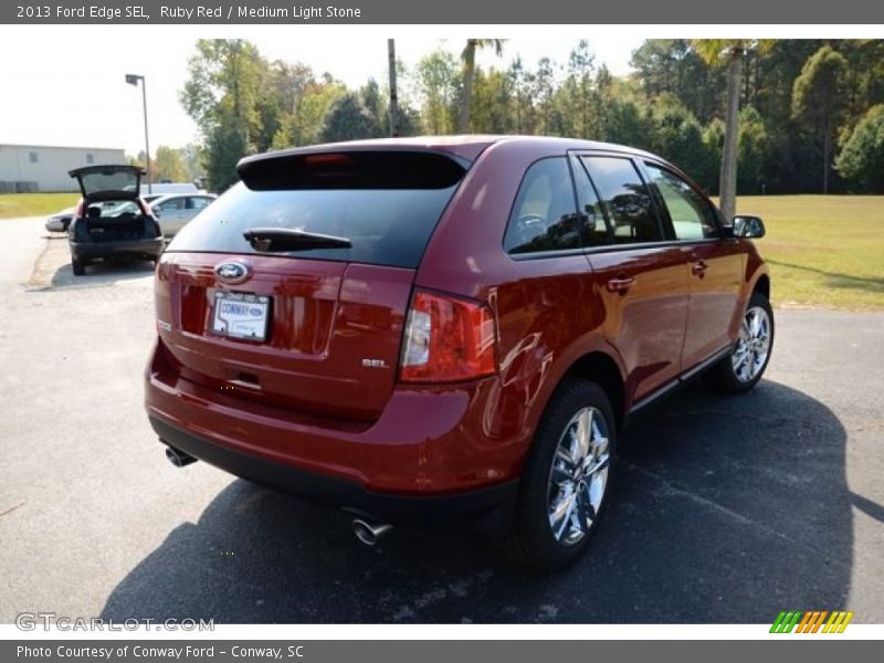 Ruby Red / Medium Light Stone 2013 Ford Edge SEL