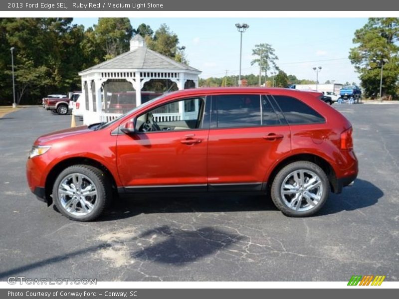 Ruby Red / Medium Light Stone 2013 Ford Edge SEL