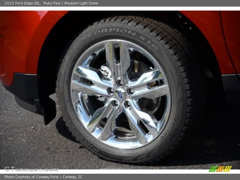 Ruby Red / Medium Light Stone 2013 Ford Edge SEL