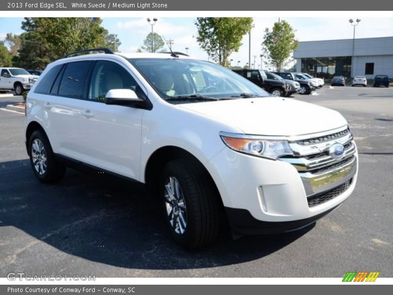 White Suede / Medium Light Stone 2013 Ford Edge SEL