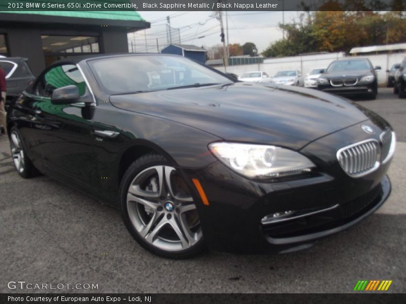 Black Sapphire Metallic / Black Nappa Leather 2012 BMW 6 Series 650i xDrive Convertible