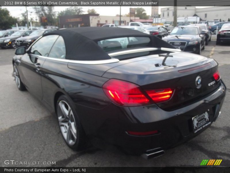 Black Sapphire Metallic / Black Nappa Leather 2012 BMW 6 Series 650i xDrive Convertible