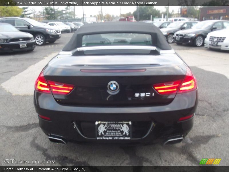 Black Sapphire Metallic / Black Nappa Leather 2012 BMW 6 Series 650i xDrive Convertible