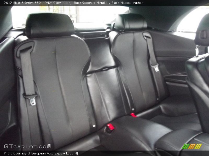 Rear Seat of 2012 6 Series 650i xDrive Convertible