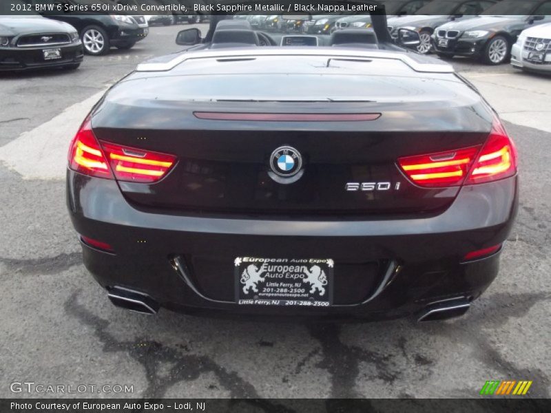Black Sapphire Metallic / Black Nappa Leather 2012 BMW 6 Series 650i xDrive Convertible