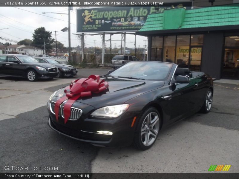 Black Sapphire Metallic / Black Nappa Leather 2012 BMW 6 Series 650i xDrive Convertible