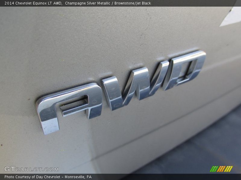 Champagne Silver Metallic / Brownstone/Jet Black 2014 Chevrolet Equinox LT AWD