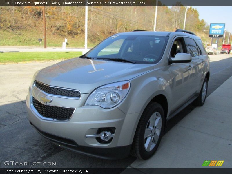 Champagne Silver Metallic / Brownstone/Jet Black 2014 Chevrolet Equinox LT AWD