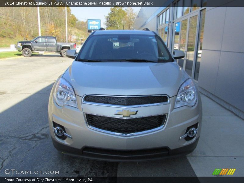 Champagne Silver Metallic / Brownstone/Jet Black 2014 Chevrolet Equinox LT AWD