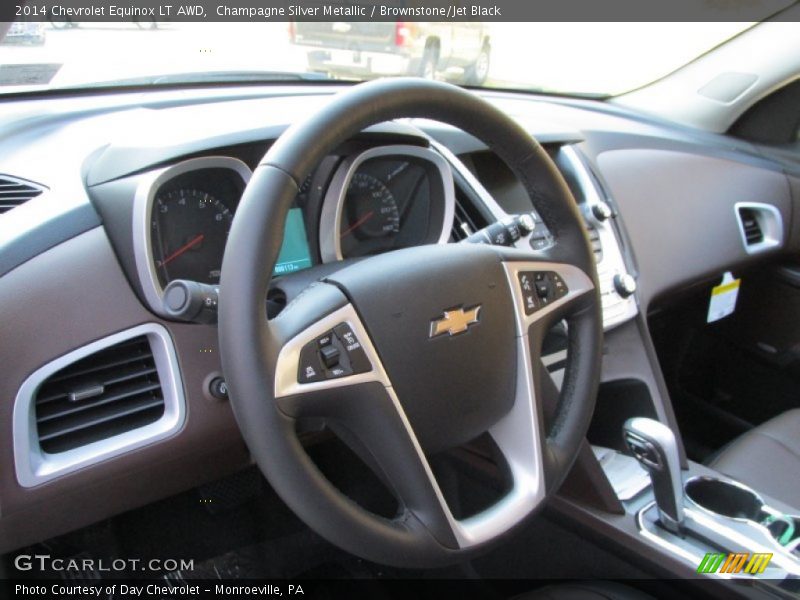 Champagne Silver Metallic / Brownstone/Jet Black 2014 Chevrolet Equinox LT AWD