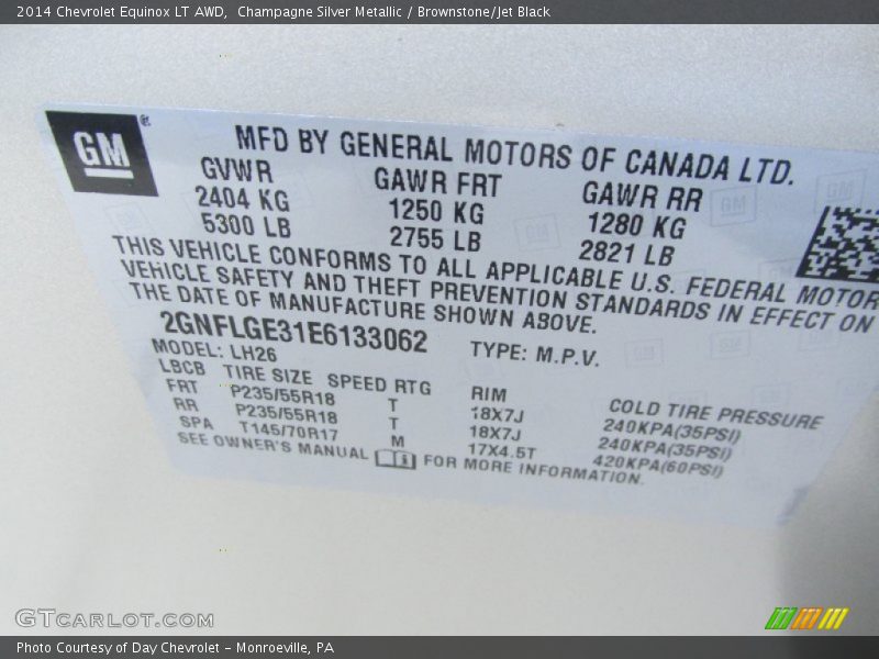 Champagne Silver Metallic / Brownstone/Jet Black 2014 Chevrolet Equinox LT AWD