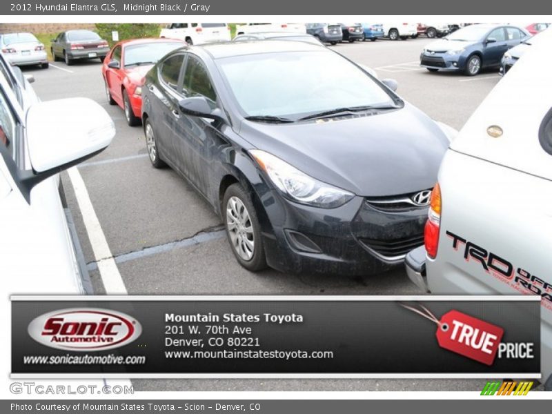 Midnight Black / Gray 2012 Hyundai Elantra GLS