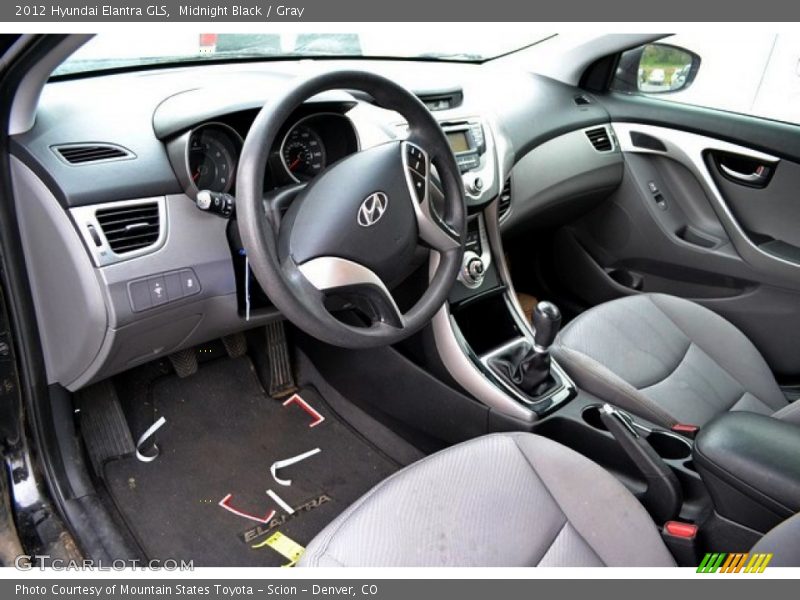 Midnight Black / Gray 2012 Hyundai Elantra GLS