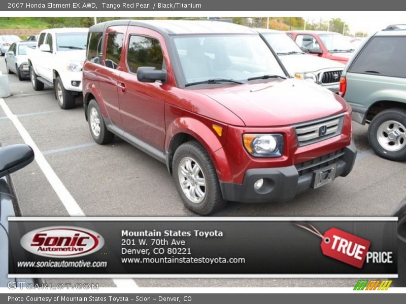 Tango Red Pearl / Black/Titanium 2007 Honda Element EX AWD