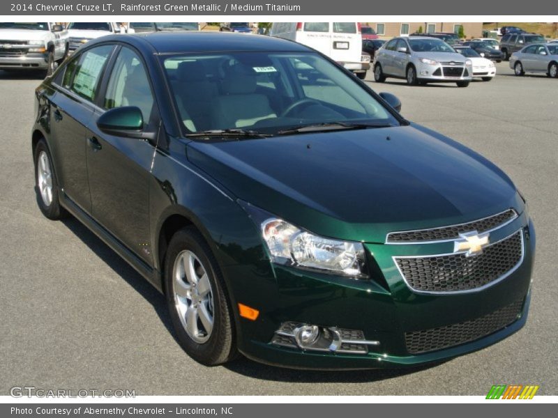 Rainforest Green Metallic / Medium Titanium 2014 Chevrolet Cruze LT