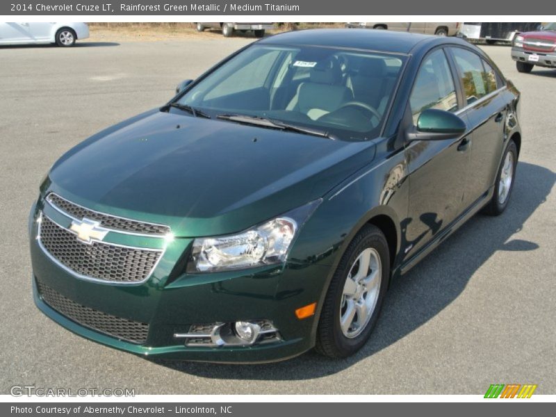 Rainforest Green Metallic / Medium Titanium 2014 Chevrolet Cruze LT