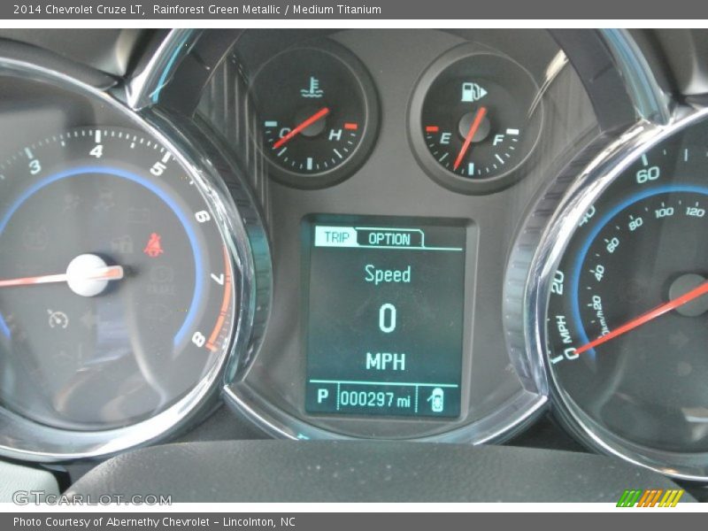 Rainforest Green Metallic / Medium Titanium 2014 Chevrolet Cruze LT