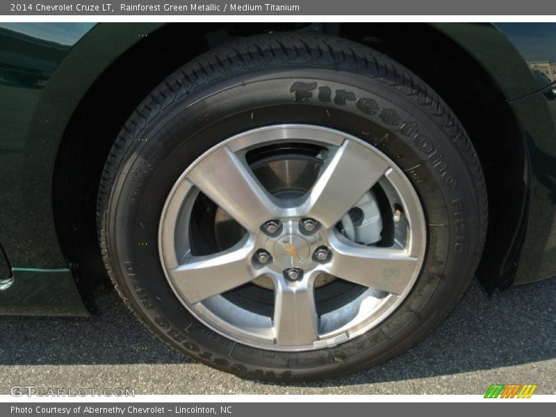 Rainforest Green Metallic / Medium Titanium 2014 Chevrolet Cruze LT