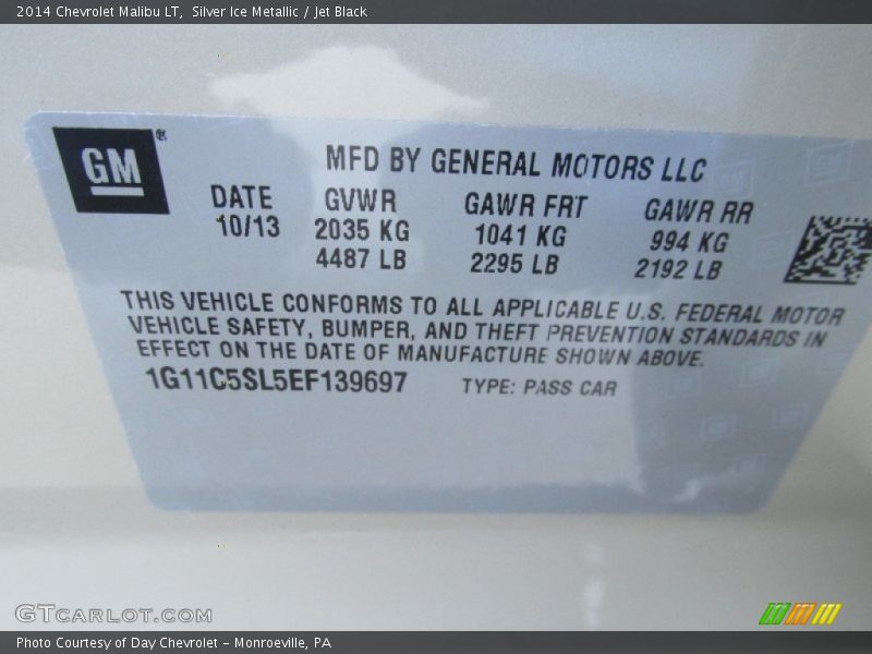 Silver Ice Metallic / Jet Black 2014 Chevrolet Malibu LT