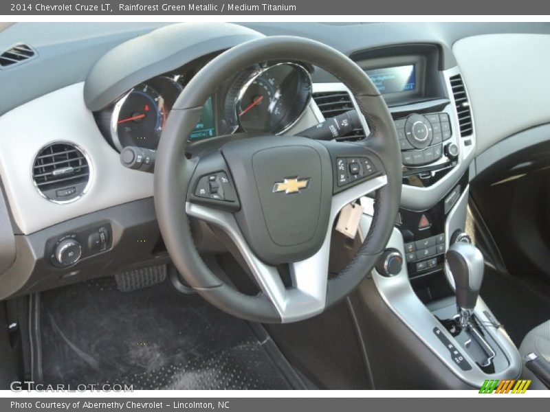 Rainforest Green Metallic / Medium Titanium 2014 Chevrolet Cruze LT
