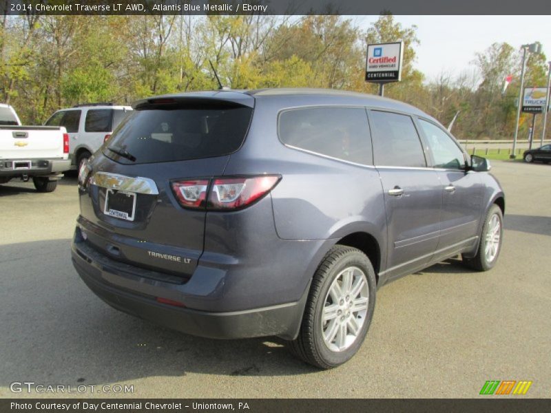 Atlantis Blue Metallic / Ebony 2014 Chevrolet Traverse LT AWD