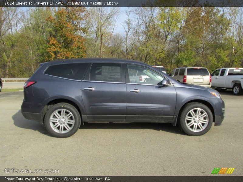 Atlantis Blue Metallic / Ebony 2014 Chevrolet Traverse LT AWD