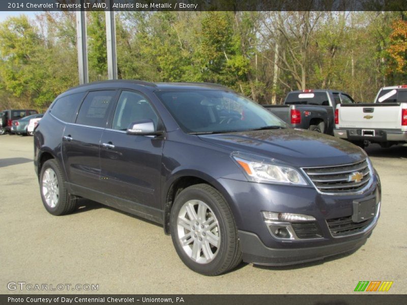 Atlantis Blue Metallic / Ebony 2014 Chevrolet Traverse LT AWD