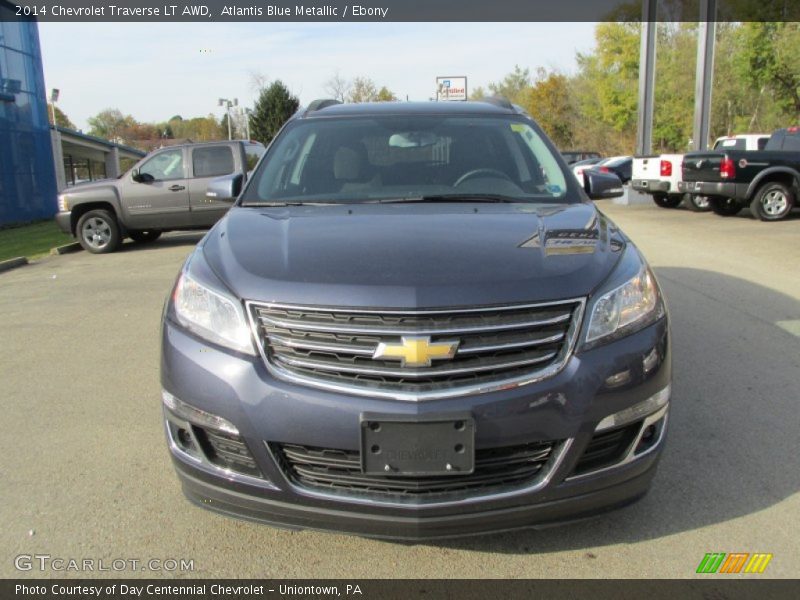 Atlantis Blue Metallic / Ebony 2014 Chevrolet Traverse LT AWD
