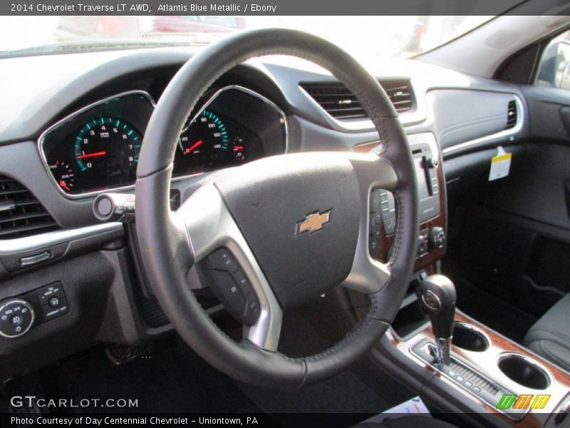 Atlantis Blue Metallic / Ebony 2014 Chevrolet Traverse LT AWD